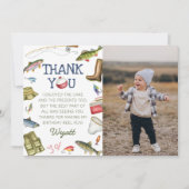 Carte De Remerciements Pêche O-Fish-Ally Un Garçon Photo Anniversaire (Devant)