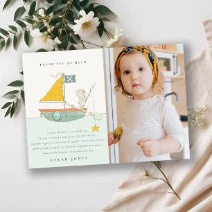 Carte De Remerciements Pêche Ours Photo Voilier Enfants N'importe quel âg