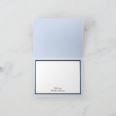 Carte De Remerciements Pêcher bleu clair Mariage Roses Floral (Intérieur)