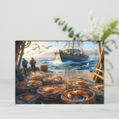 Carte De Remerciements Pêcheurs à la Twilight ramassant des crabes (Debout devant)