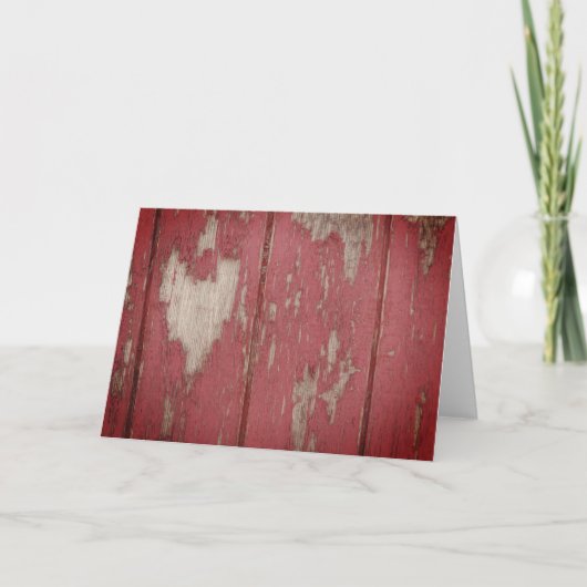Carte De Remerciements Peeling Paint Heart Grey Card (Devant)
