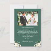 Carte De Remerciements Peine blanche verdure Arc floral Mariage Photo (Dos)