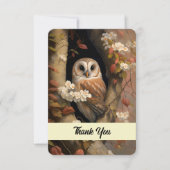 Carte De Remerciements Peinture à l'huile de chouette adorable (Devant)