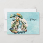 Carte De Remerciements Peinture aquarelle de cascade (Devant)