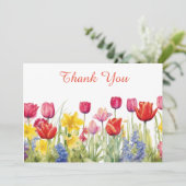 Carte De Remerciements Peinture de fleur de tulipe (Debout devant)