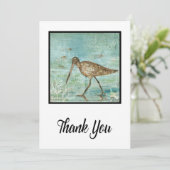 Carte De Remerciements Peinture D'Oiseau À Bord (Debout devant)