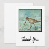 Carte De Remerciements Peinture D'Oiseau À Bord (Devant / Derrière)
