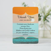 Carte De Remerciements Peinture du lever de soleil sur la plage avec ciel (Debout devant)