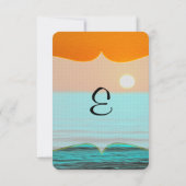 Carte De Remerciements Peinture du lever de soleil sur la plage avec ciel (Dos)