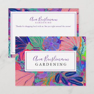 Carte De Remerciements Peinture florale moderne abstraite et cool Jardina