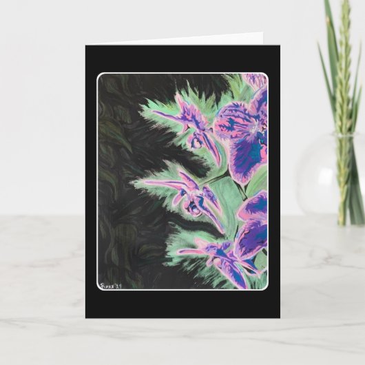 Carte De Remerciements Peinture sur une orchidée tropicale (Devant)