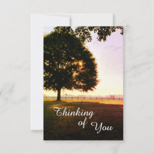 Carte De Remerciements Penser à votre paysage Sunrise Salutation