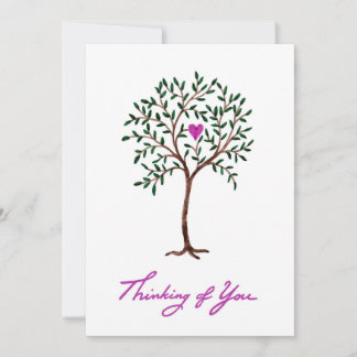 Carte De Remerciements Pensez à votre carte, arbre avec coeur