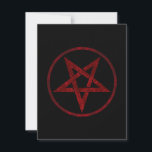 Carte De Remerciements Pentagram Red Devil<br><div class="desc">Pentagramme rouge,  inversé,  texturé en cercle,  sur arrière - plan noir. Symbole occulte 666</div>