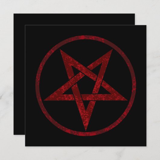 Carte De Remerciements Pentagram Red Devil (Devant / Derrière)