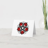 Pentagramme aux roses rouges