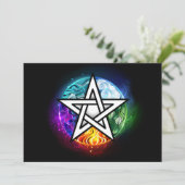 Carte De Remerciements pentagramme du Wiccan (Debout devant)