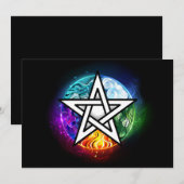 Carte De Remerciements pentagramme du Wiccan (Devant / Derrière)