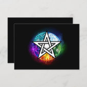 Carte De Remerciements pentagramme du Wiccan (Devant / Derrière)
