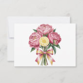 Carte De Remerciements Peonées roses et Mariage citron (Dos)