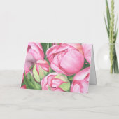 Carte De Remerciements Peonies Rose 90e fête d'anniversaire (Dos)