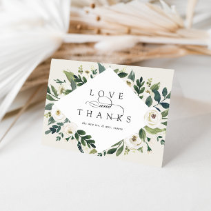 Carte De Remerciements Peony blanc Mariage floral aquarelle