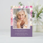 Carte De Remerciements Peony Floral Sympathy Funeral (Debout devant)