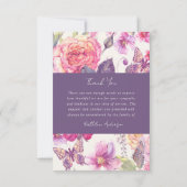 Carte De Remerciements Peony Floral Sympathy Funeral (Dos)