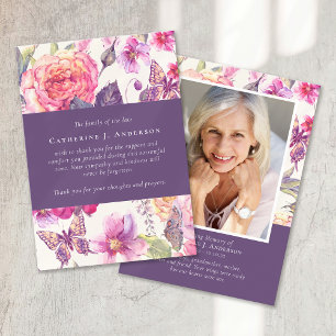 Carte De Remerciements Peony Floral Sympathy Funeral