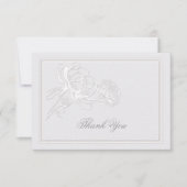 Carte De Remerciements Peony Ivory Formal Élégant Couple Note Mariage (Devant)