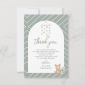 Carte De Remerciements Pépinière pour bébé Sage Green Boho (Devant)