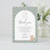 Carte De Remerciements Pépinière pour bébé Sage Green Boho (Debout devant)