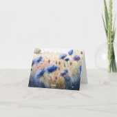 Carte De Remerciements Perdre le champ rouge Abstrait de Cornflowers Aqua (Dos)