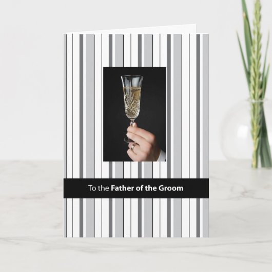 Carte De Remerciements Père du marié, Remerciements Toast au Champagne, N (Devant)