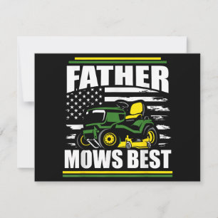 Carte De Remerciements Père Mows Meilleur Drapeau Amusant De Pelouse
