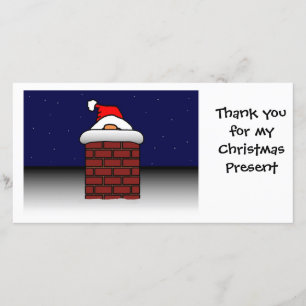 Carte De Remerciements Père Noël a collé des mercis
