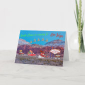 Carte De Remerciements Père Noël arrive à Las Vegas Christmas Card (Devant)