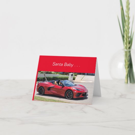 Carte De Remerciements Père Noël Baby. . . Corvette (Devant)