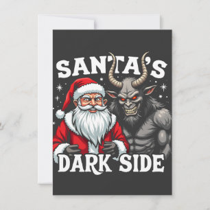Carte De Remerciements Père Noël Dark Side Christmas Père Noël Krampus De