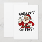 Carte De Remerciements Père Noël dit six sept 6 7 Drôle Brainrot Noël (Devant / Derrière)