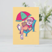 CARTE DE REMERCIEMENTS PÈRE NOËL EN VACANCES NOËL EN JUILLET  (Debout devant)