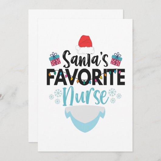 Carte De Remerciements Père Noël Infirmière préférée Funny Noël Infirmièr (Devant / Derrière)