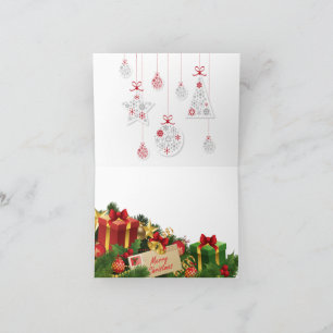 Carte De Remerciements Père Noël qui espionne – Clipart de Noël festif po