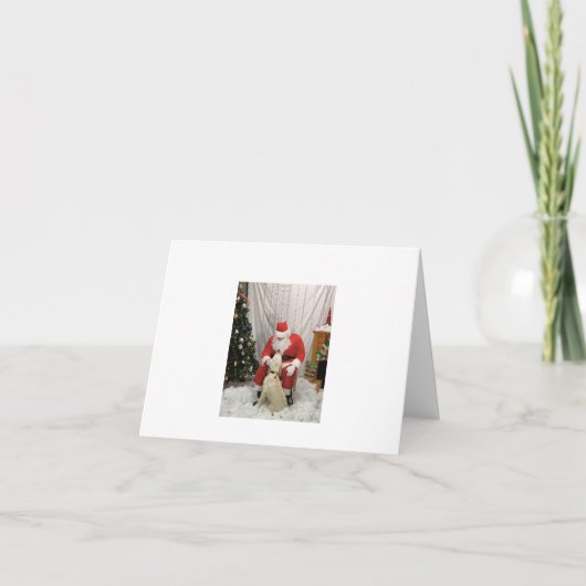 Carte De Remerciements Père Noël souhaite du chiot (Devant)