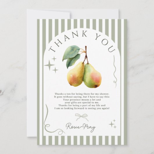 Carte De Remerciements Perfect Pear Rétro Vieux argent Pair Fête des mari (Devant)