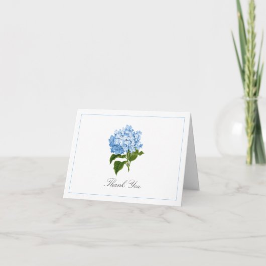 Carte De Remerciements Periwinkle Blue Hydrangea Bloom Traditional (Devant)