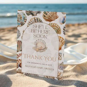 Carte De Remerciements Perle sous la mer vous bientôt fille Baby Shower