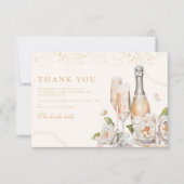 Carte De Remerciements Perles Et Fête des mariées De Poursuites (Devant)