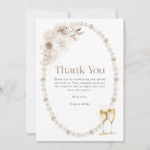 Carte De Remerciements Perles et Prosecco (Devant)