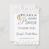 Carte De Remerciements Perles et Prosecco Cadeau de Fiançailles (Devant)